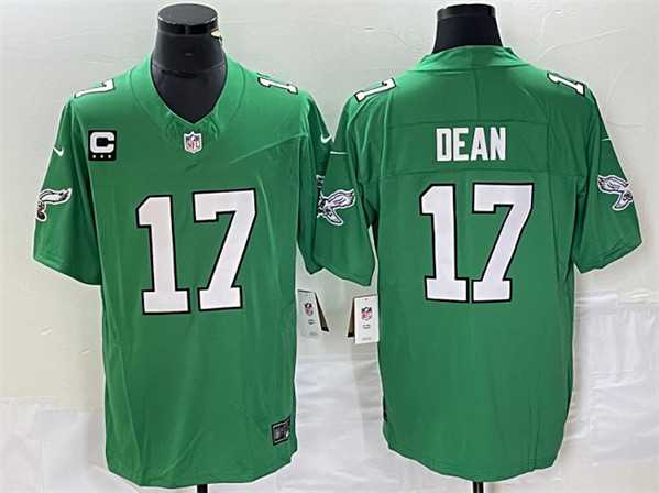 Mens Philadelphia Eagles #17 Nakobe Dean Green 2023 F.U.S.E. With C Patch Vapor Untouchable Stitched Jersey->philadelphia eagles->NFL Jersey